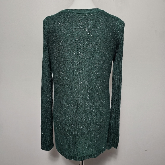 Apt. 9 Knight Green Step Hem Sequin Tunic Size Large - Picture 6 of 9
